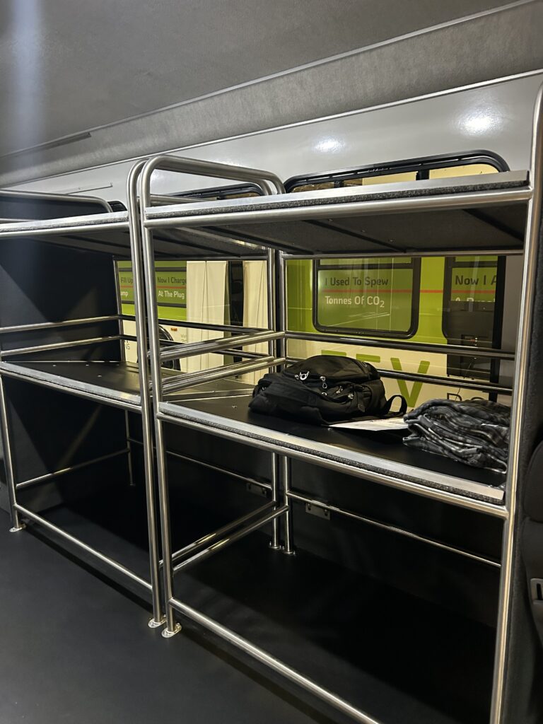 Luggage rack shuttle bus