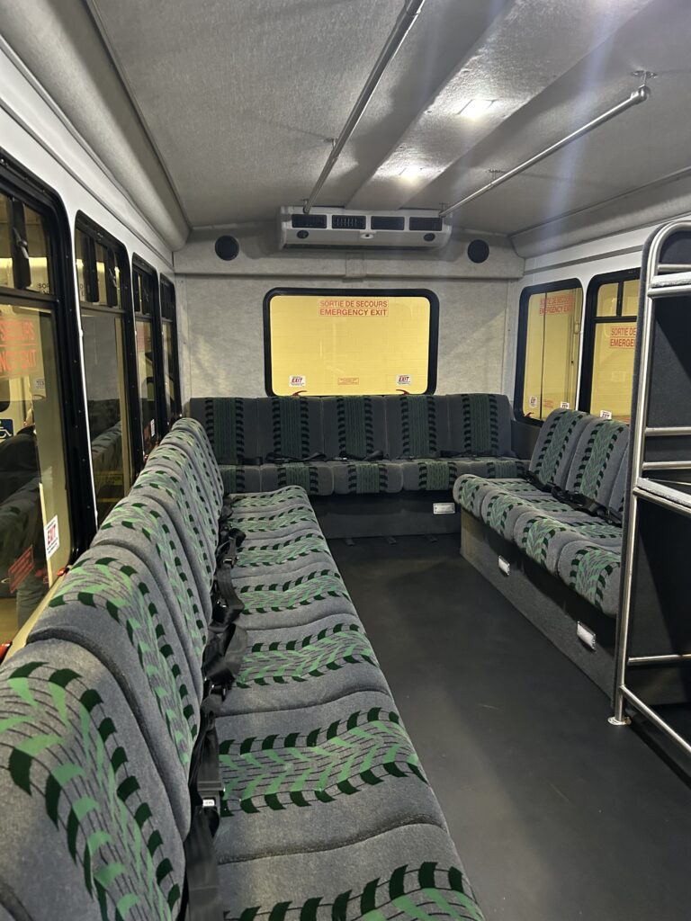 Seating shuttle bus